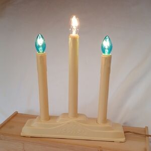Vintage Cream Triple Electric Candle Drip Design Lamp